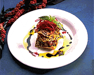 Smoked and Fresh Ahi Tartar with Won Ton Sesame Chips
